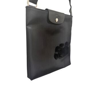 Vintage Longchamp Le Pliage “Déposé” Crossbody / Shoulder Bag Black Nylon France